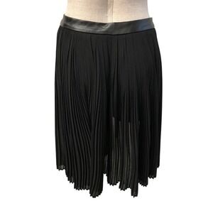 Marigold Shadows Pleated Belted Skirt Overlay Womens OS Black Avant-Garde Edgy